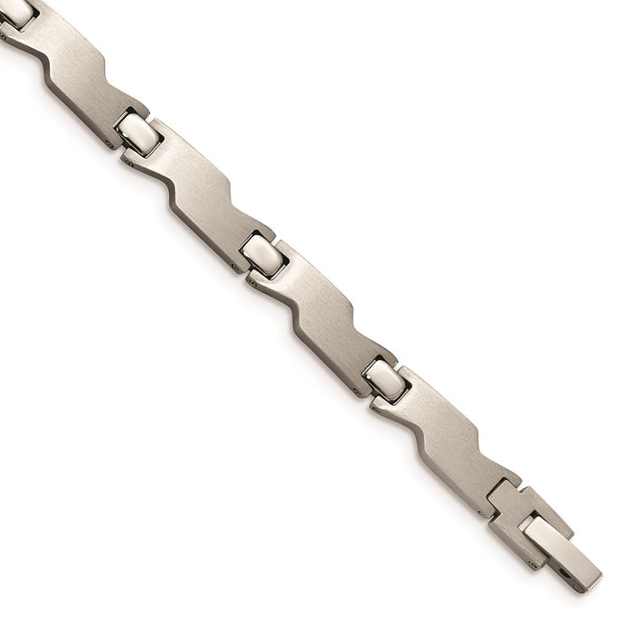 Chisel Brand Jewelry, Stainless Steel Brushed and Polished 8in Bracelet