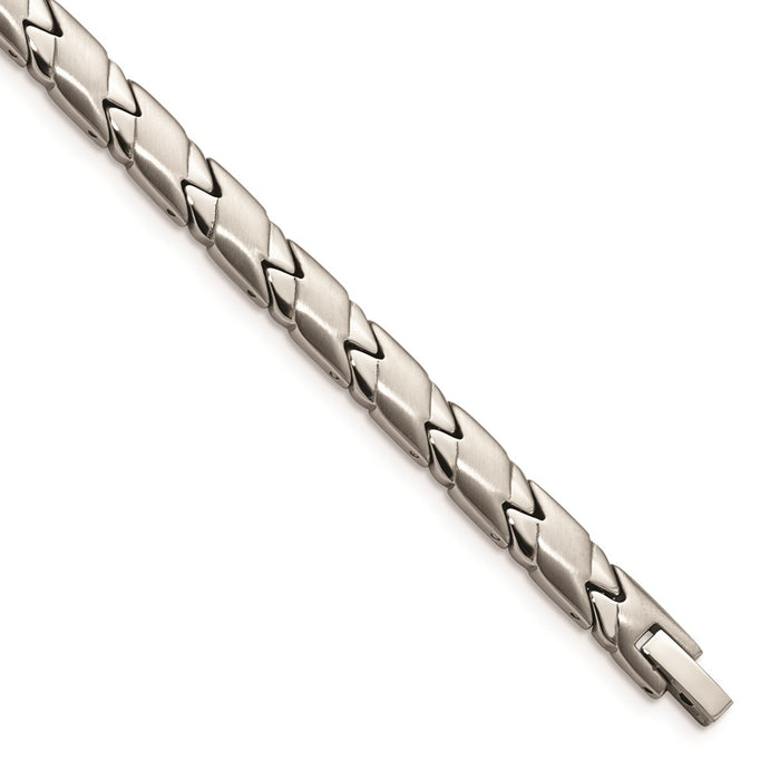 Chisel Brand Jewelry, Stainless Steel Polished and Brushed 8.25in Bracelet