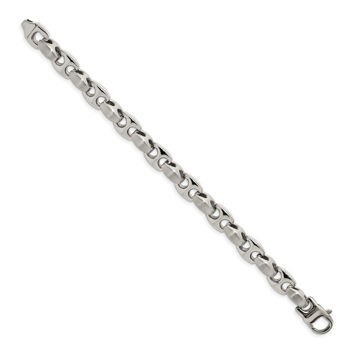 Chisel Brand Jewelry, Stainless Steel Brushed and Polished 8.25in Men's Bracelet