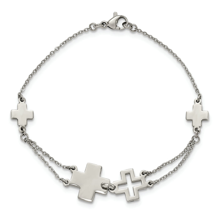 Chisel Brand Jewelry, Stainless Steel Cross Bracelet