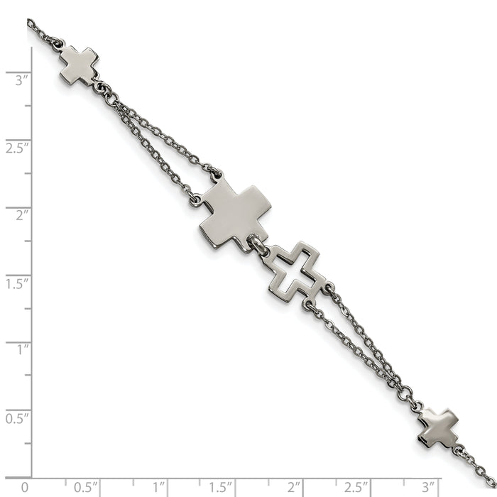 Chisel Brand Jewelry, Stainless Steel Cross Bracelet