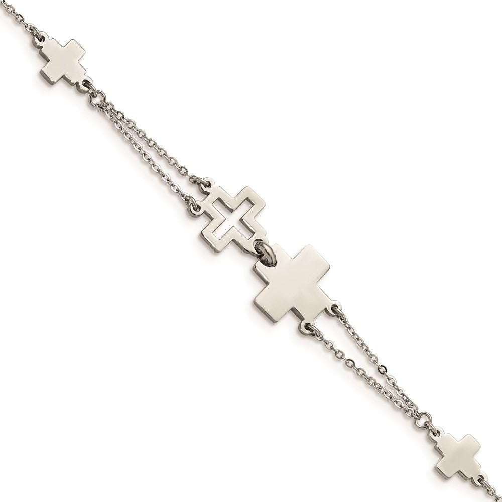 Chisel Brand Jewelry, Stainless Steel Cross Bracelet