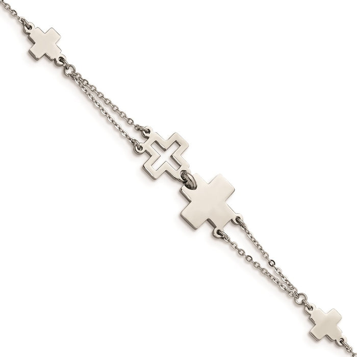 Chisel Brand Jewelry, Stainless Steel Cross Bracelet