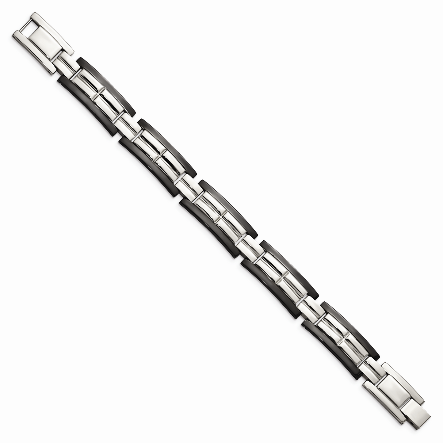 Chisel Brand Jewelry, Stainless Steel Polished Black IP-plated 8.5 in. Men's Bracelet
