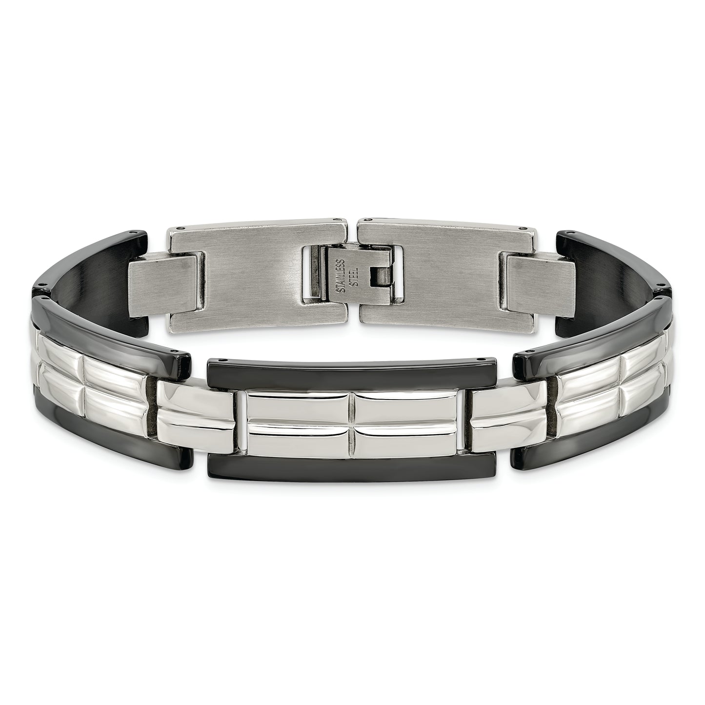 Chisel Brand Jewelry, Stainless Steel Polished Black IP-plated 8.5 in. Men's Bracelet