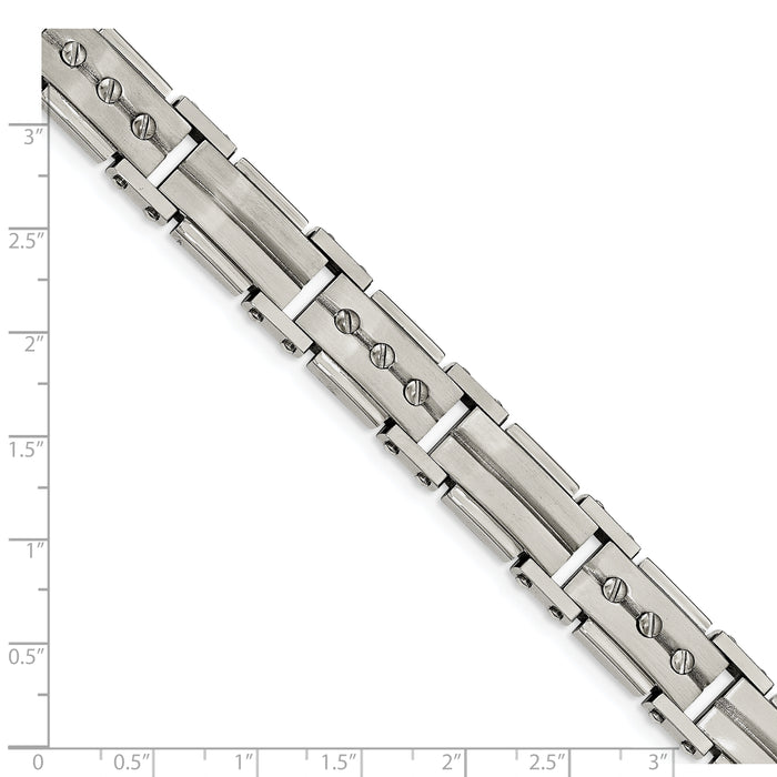 Chisel Brand Jewelry, Stainless Steel Brushed and Polished 8.5in Men's Bracelet