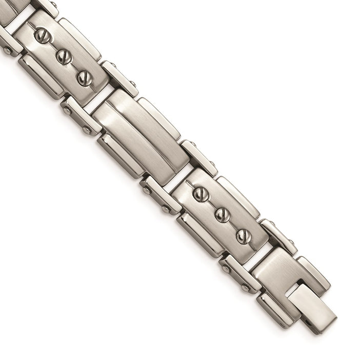 Chisel Brand Jewelry, Stainless Steel Brushed and Polished 8.5in Men's Bracelet