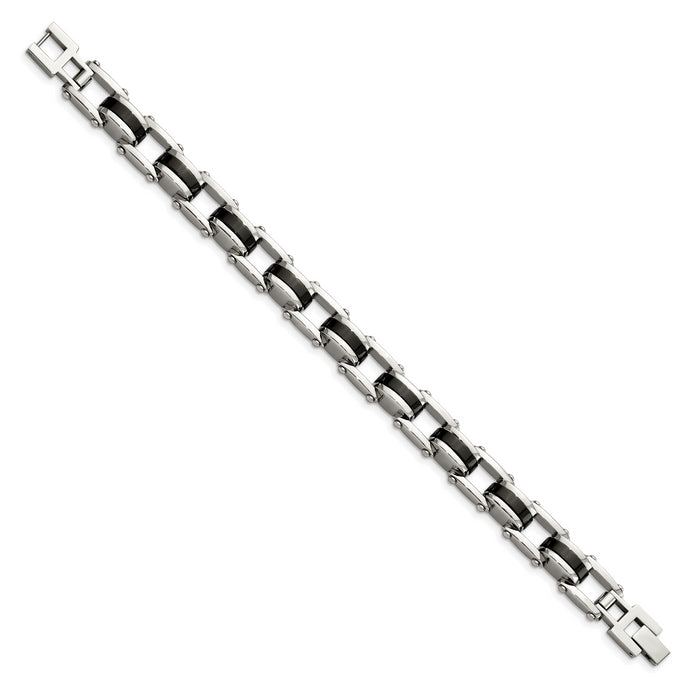 Chisel Brand Jewelry, Stainless Steel Black IP-plated 8.50in Men's Bracelet