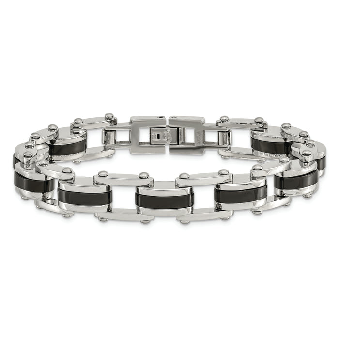 Chisel Brand Jewelry, Stainless Steel Black IP-plated 8.50in Men's Bracelet