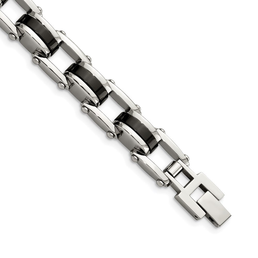 Chisel Brand Jewelry, Stainless Steel Black IP-plated 8.50in Men's Bracelet