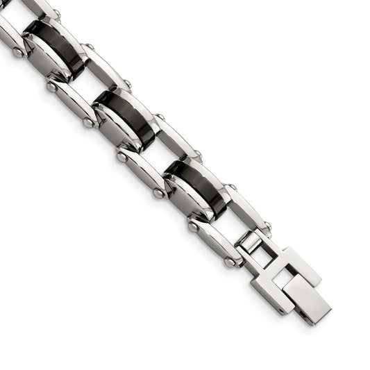 Chisel Brand Jewelry, Stainless Steel Black IP-plated 8.50in Men's Bracelet