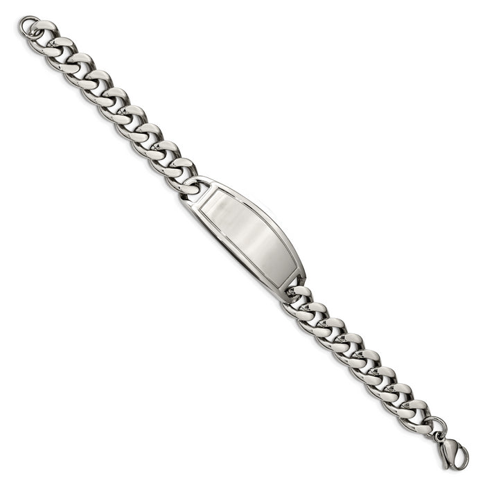 Chisel Brand Jewelry, Stainless Steel Polished 8.5 inch ID Men's Bracelet