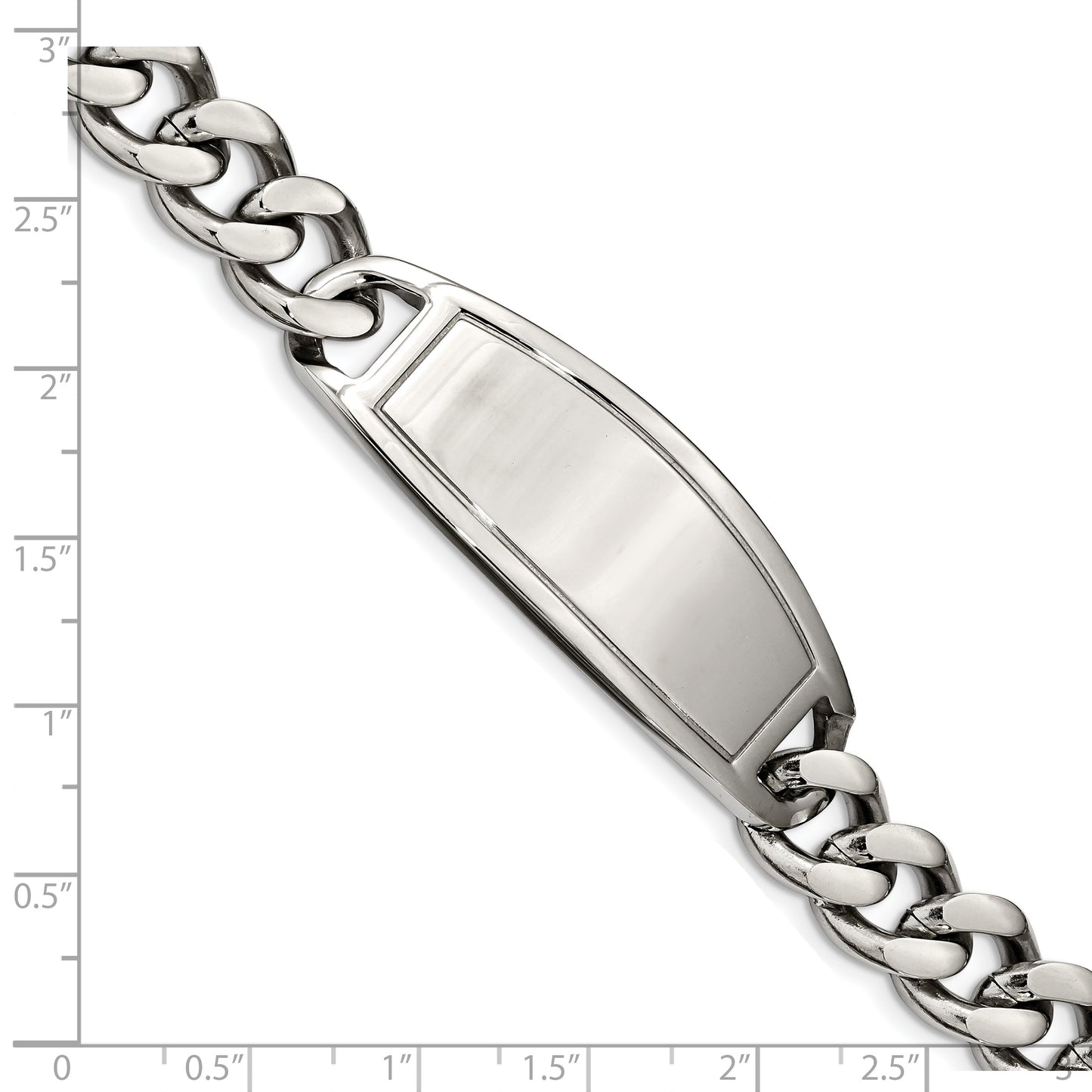 Chisel Brand Jewelry, Stainless Steel Polished 8.5 inch ID Men's Bracelet
