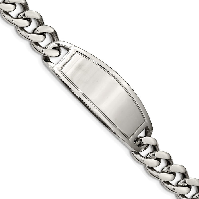 Chisel Brand Jewelry, Stainless Steel Polished 8.5 inch ID Men's Bracelet