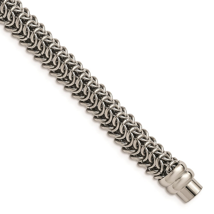 Chisel Brand Jewelry, Stainless Steel Polished 8.25in. Men's Bracelet