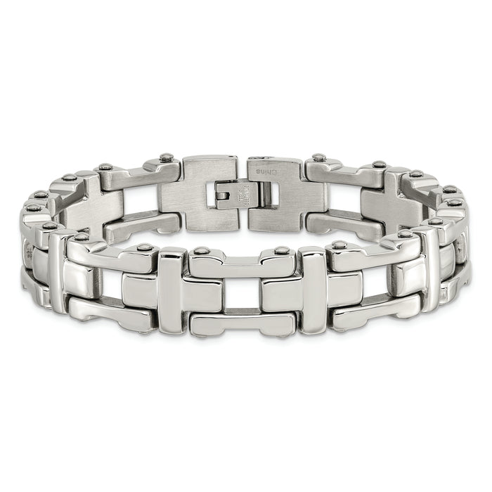 Chisel Brand Jewelry, Stainless Steel Polished 8.5in. Men's Bracelet