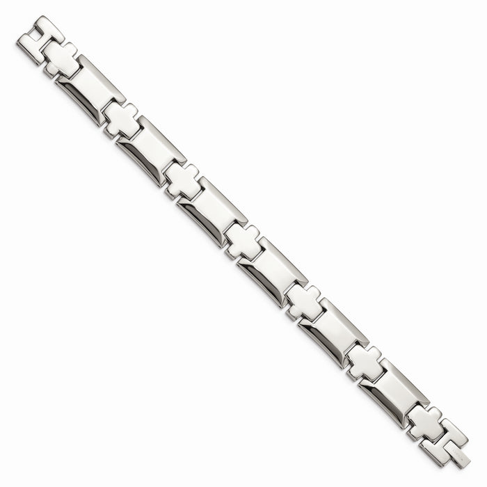 Chisel Brand Jewelry, Stainless Steel Polished 8.5in Link Men's Bracelet