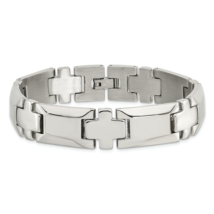 Chisel Brand Jewelry, Stainless Steel Polished 8.5in Link Men's Bracelet