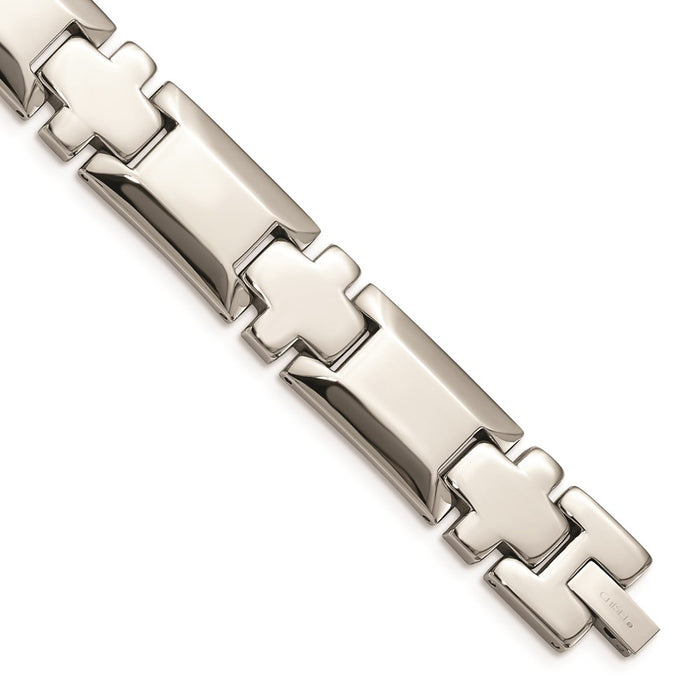 Chisel Brand Jewelry, Stainless Steel Polished 8.5in Link Men's Bracelet