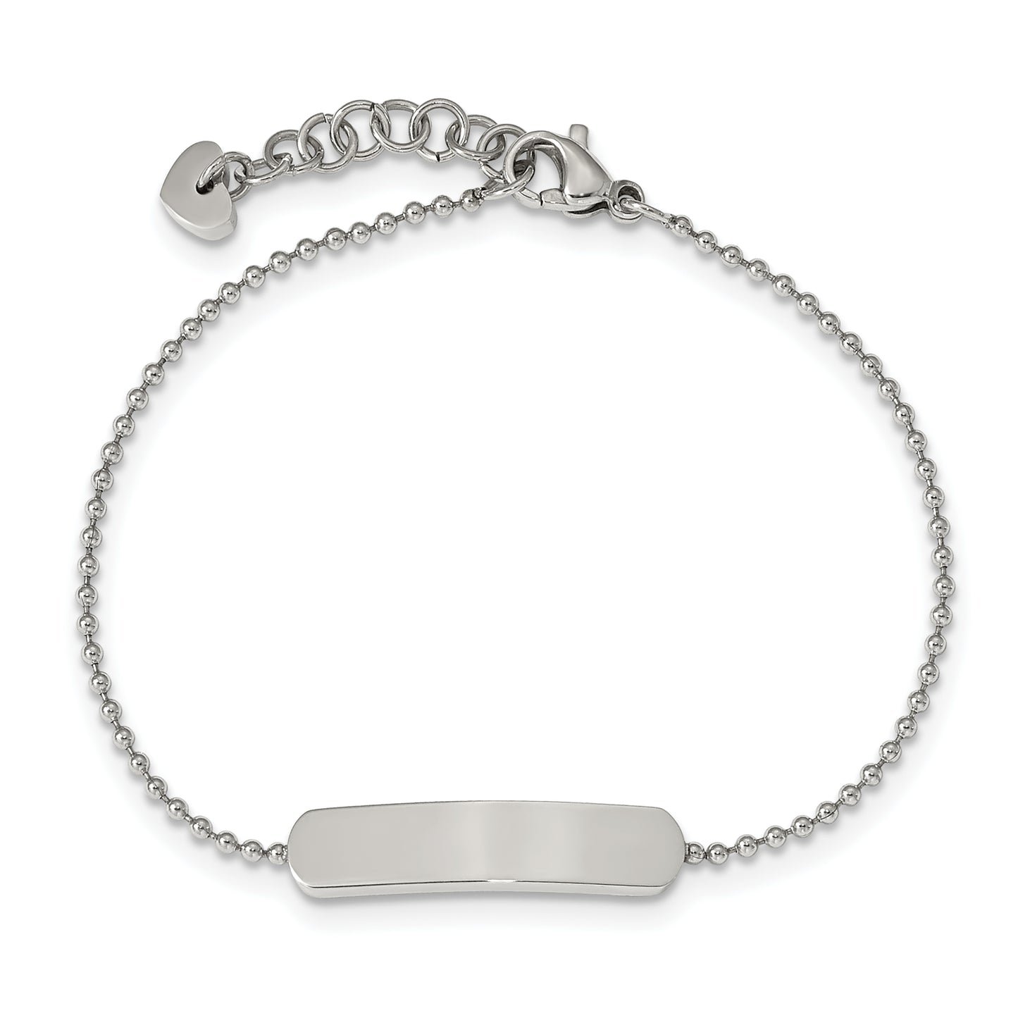 Chisel Brand Jewelry, Stainless Steel Polished 7 inch with 1 inch ext. ID Bracelet
