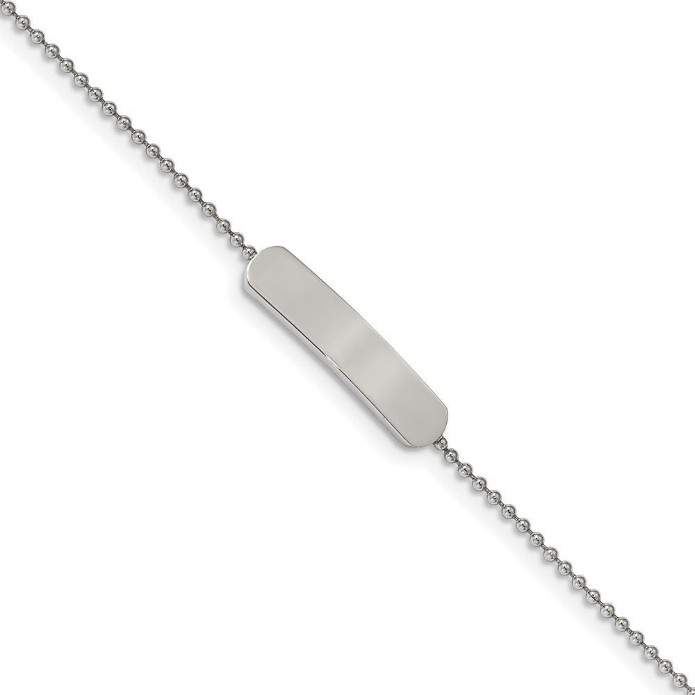 Chisel Brand Jewelry, Stainless Steel Polished 7 inch with 1 inch ext. ID Bracelet