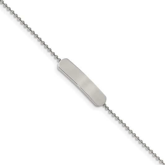 Chisel Brand Jewelry, Stainless Steel Polished 7 inch with 1 inch ext. ID Bracelet