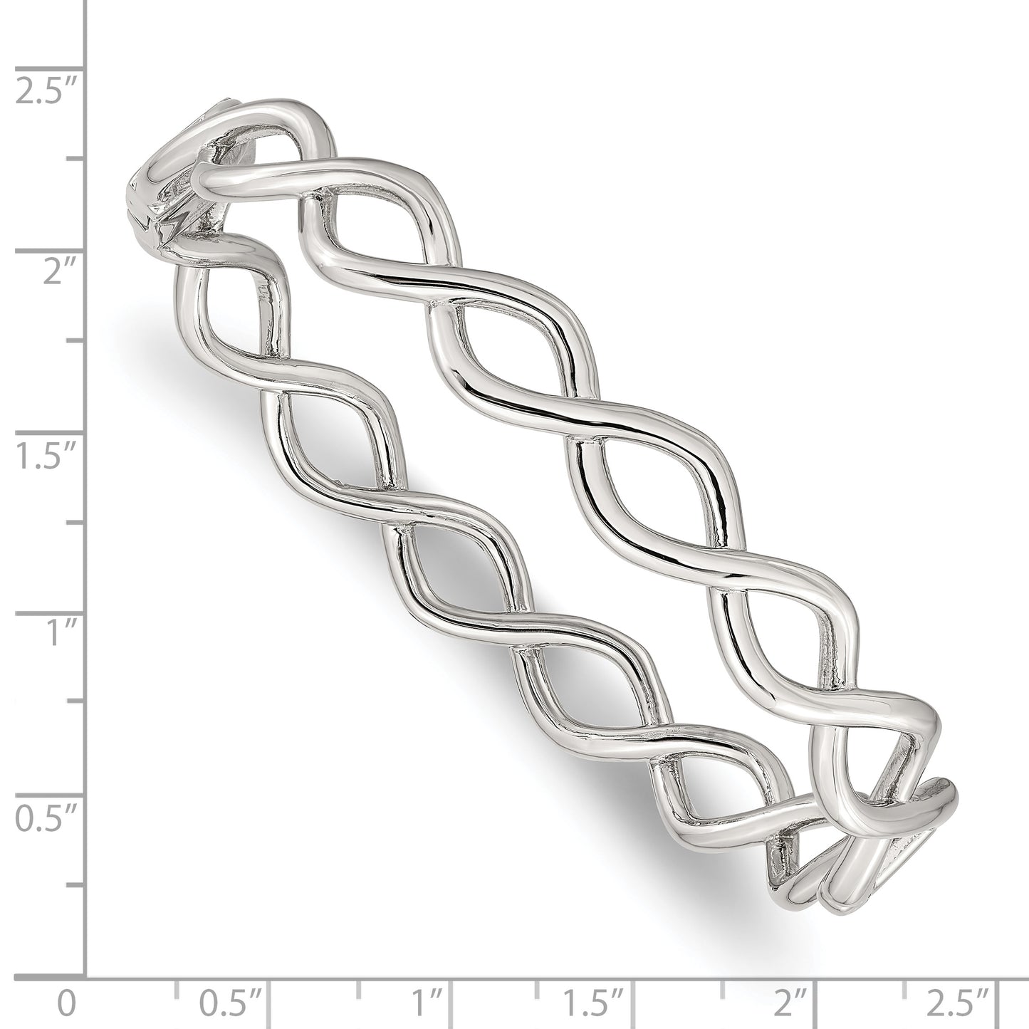 Chisel Brand Jewelry, Stainless Steel Polished Criss Cross Hinged Bangle