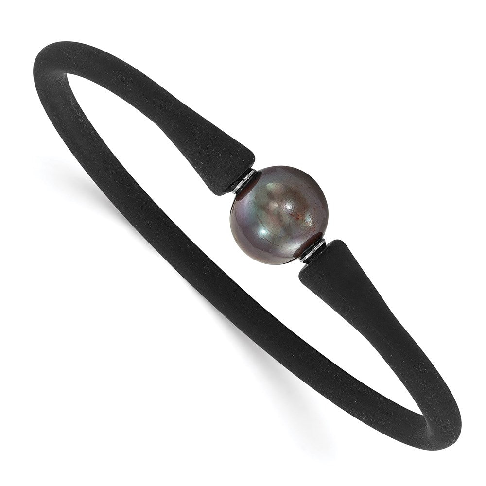 Chisel Brand Jewelry, Stainless Steel Chisel and Silicone 11-12mm Freshwater Cultured Pearl Brac