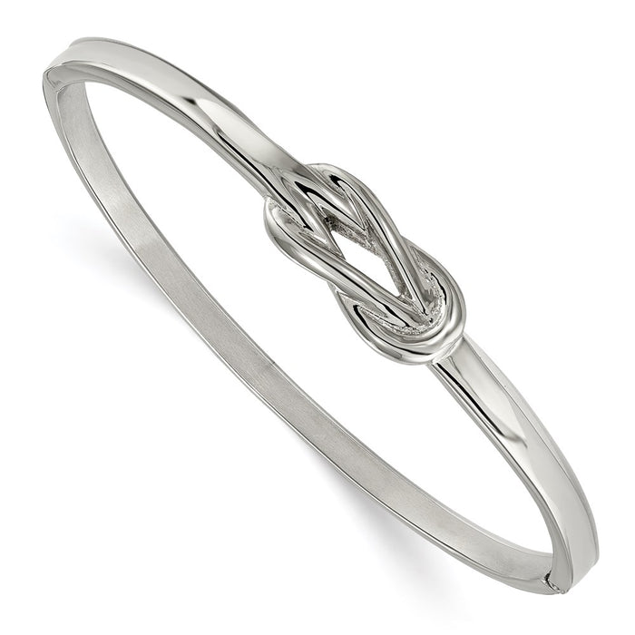 Chisel Brand Jewelry, Stainless Steel Polished Knot Hinged Bangle