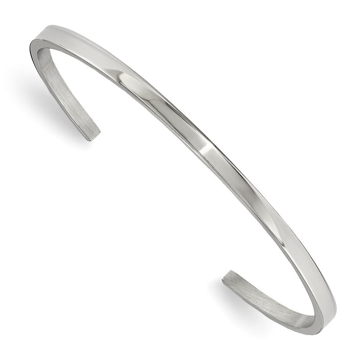 Chisel Brand Jewelry, Stainless Steel Polished 3mm Cuff Bangle