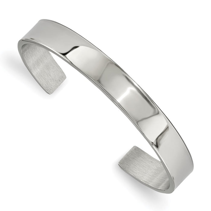 Chisel Brand Jewelry, Stainless Steel Polished 8.85mm Cuff Bangle