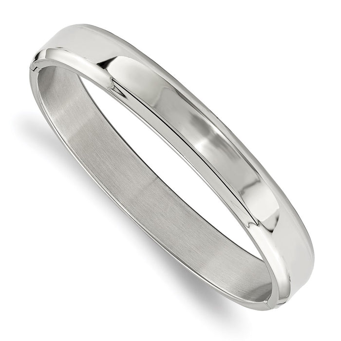 Chisel Brand Jewelry, Stainless Steel Polished Hinged Bangle