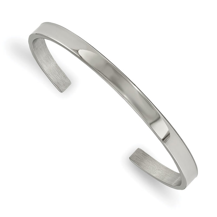 Chisel Brand Jewelry, Stainless Steel Polished 5mm Cuff Bangle