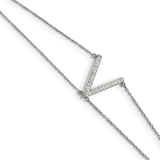 Chisel Brand Jewelry, Stainless Steel Polished with Preciosa Crystal MultiStrand with 2in ext Bracelet