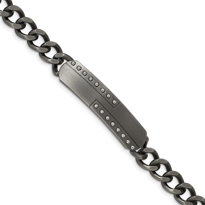 Chisel Brand Jewelry, Stainless Steel Matte Finish Gun Metal IP-plated 9in ID Bracelet