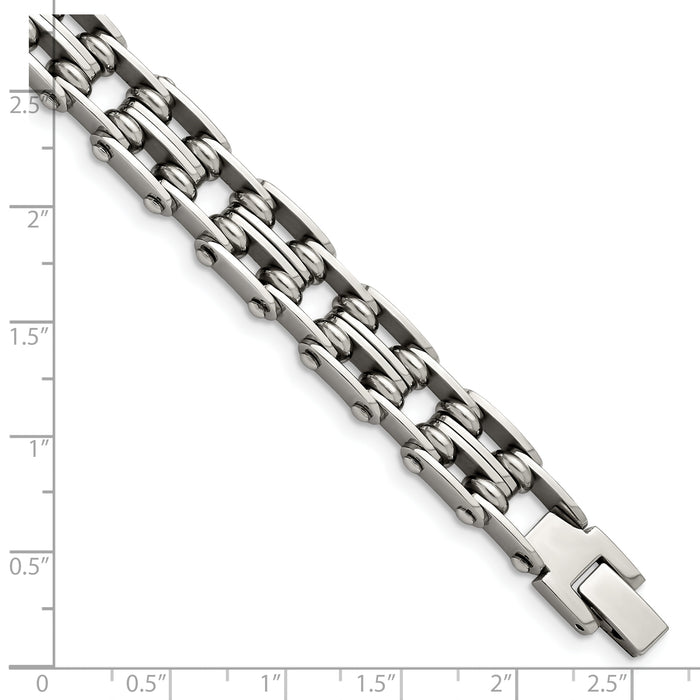 Chisel Brand Jewelry, Stainless Steel Polished 8.5in Men's Bracelet