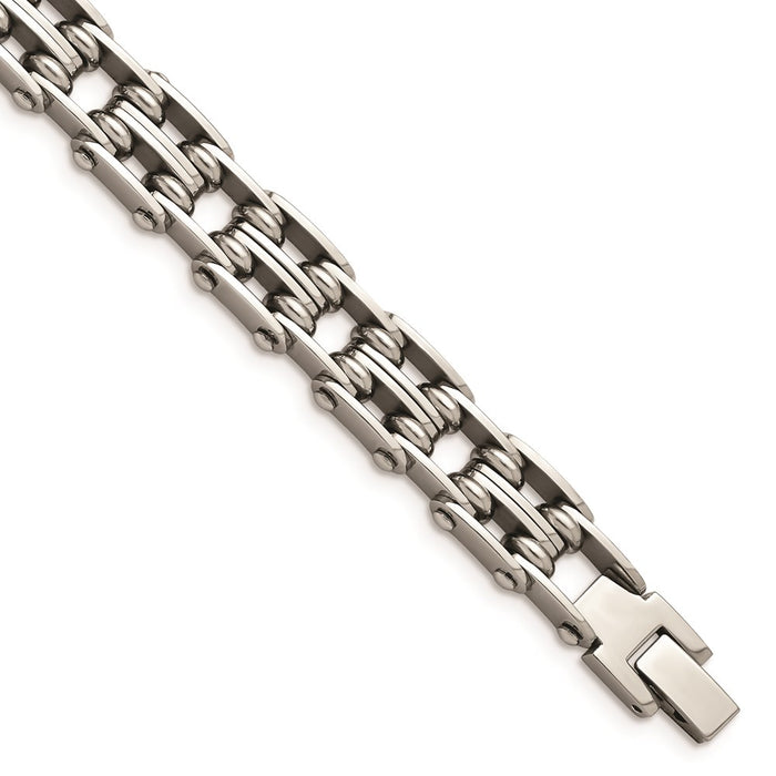 Chisel Brand Jewelry, Stainless Steel Polished 8.5in Men's Bracelet