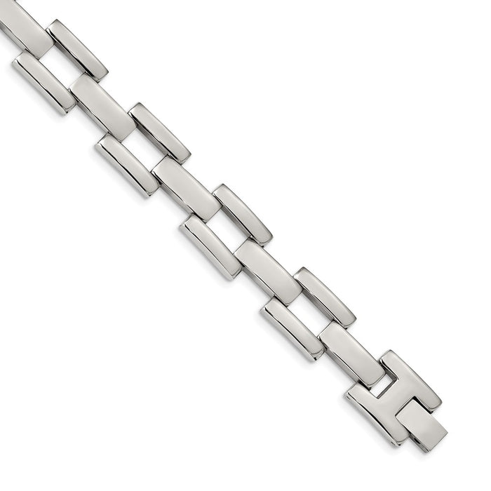 Chisel Brand Jewelry, Stainless Steel Polished Open Link 8.5 inch Bracelet