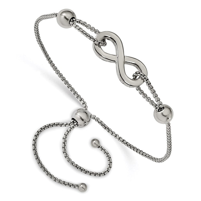 Chisel Brand Jewelry, Stainless Steel Polished Infinity Symbol Adjustable Bracelet