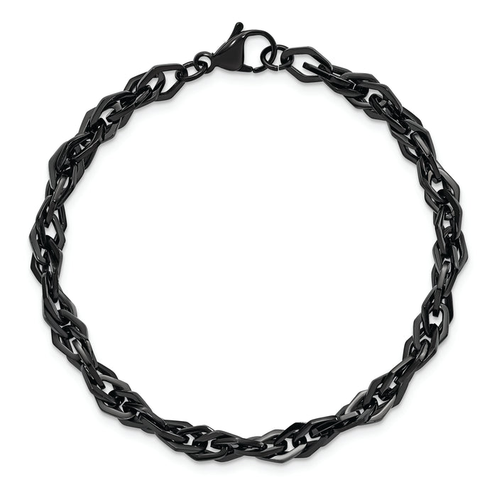 Chisel Brand Jewelry, Stainless Steel Polished Black IP-plated Men's Bracelet