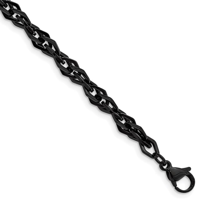 Chisel Brand Jewelry, Stainless Steel Polished Black IP-plated Men's Bracelet