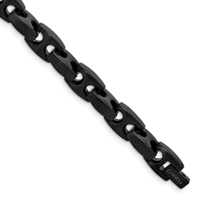 Chisel Brand Jewelry, Stainless Steel Brushed Black IP Link Men's Bracelet