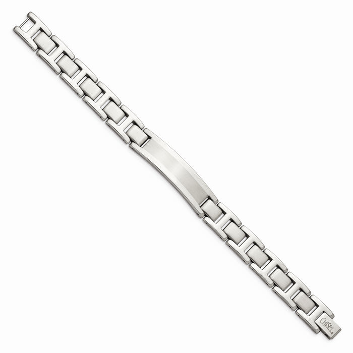 Chisel Brand Jewelry, Stainless Steel Brushed and Polished 8.25" ID Link Men's Bracelet