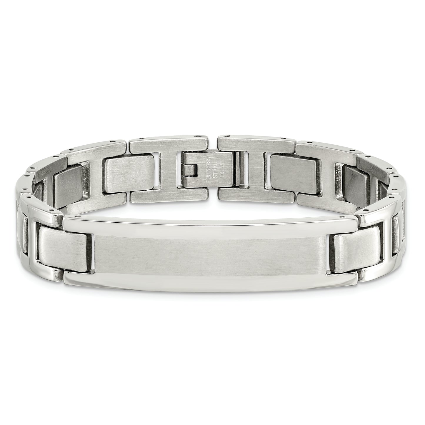 Chisel Brand Jewelry, Stainless Steel Brushed and Polished 8.25" ID Link Men's Bracelet