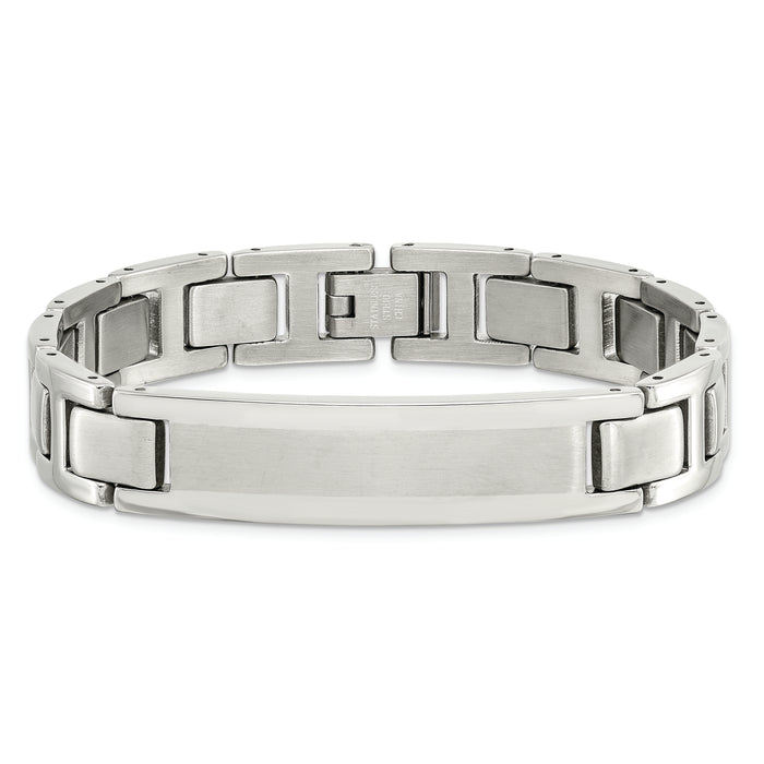 Chisel Brand Jewelry, Stainless Steel Brushed and Polished 8.25" ID Link Men's Bracelet