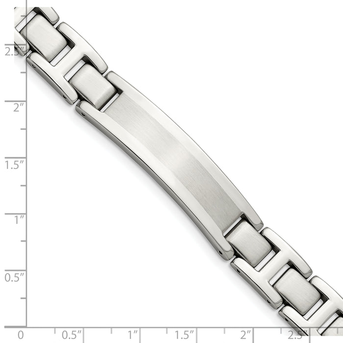 Chisel Brand Jewelry, Stainless Steel Brushed and Polished 8.25" ID Link Men's Bracelet