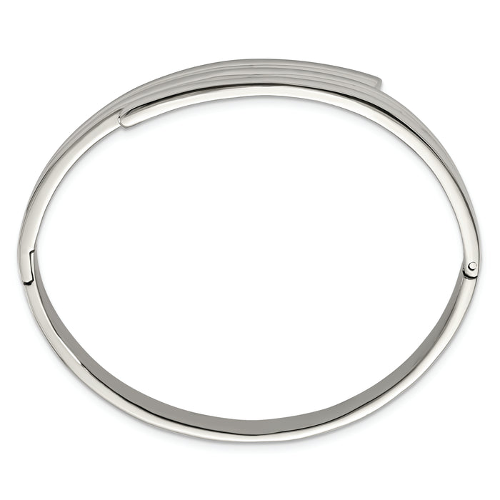 Chisel Brand Jewelry, Stainless Steel Polished Hinged Bangle