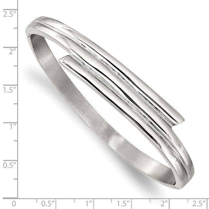 Chisel Brand Jewelry, Stainless Steel Polished Hinged Bangle