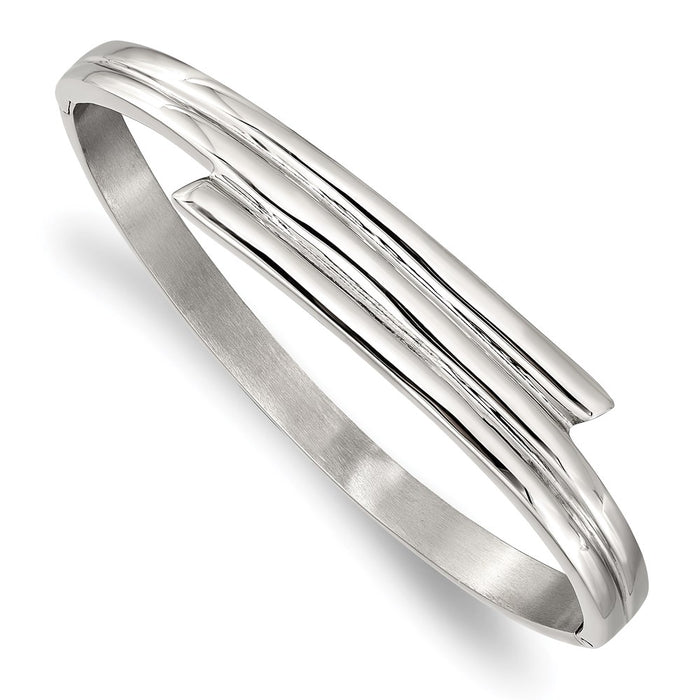 Chisel Brand Jewelry, Stainless Steel Polished Hinged Bangle