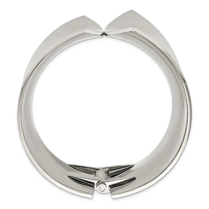 Chisel Brand Jewelry, Stainless Steel Polished Hinged Bangle